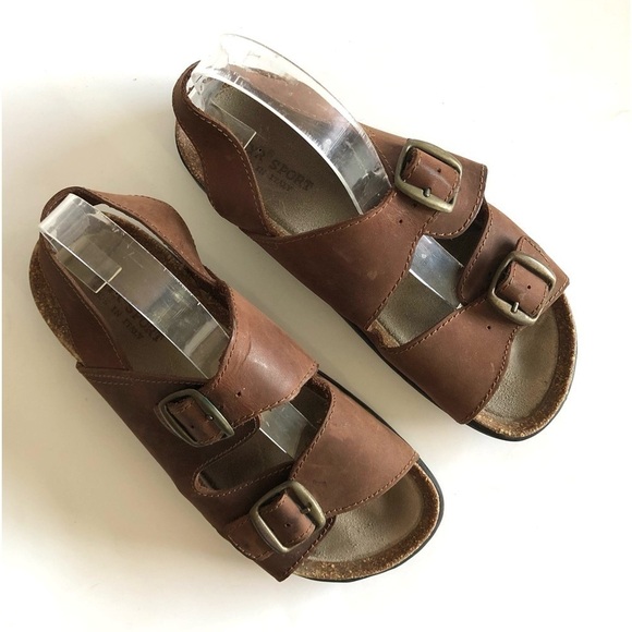RELISTING SOON: Skyr Sport Leather Cork Buckle Sandals - Picture 4 of 13